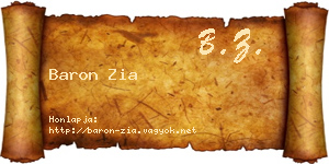 Baron Zia névjegykártya